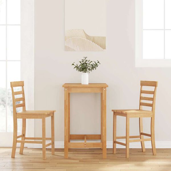 vidaXL Barové stoličky 2 ks Přírodní masivní dřevo Guma