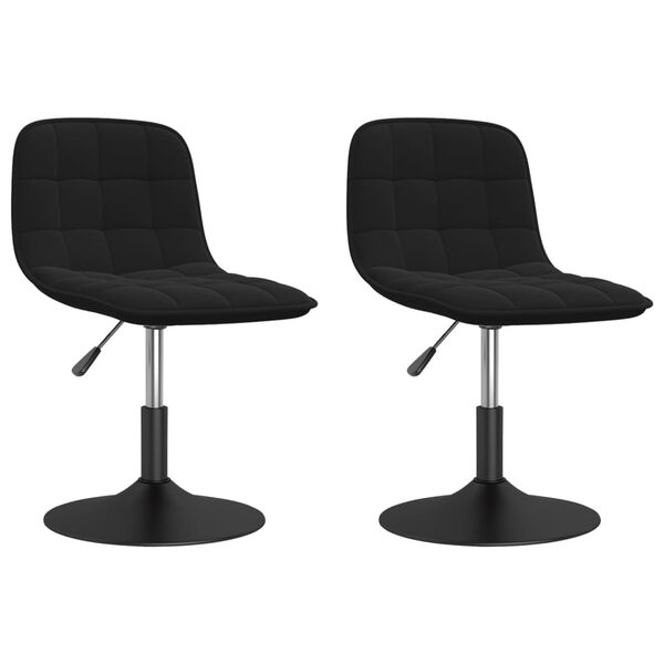 vidaXL Otočn&eacute; j&iacute;deln&iacute; židle 2 ks čern&eacute; samet