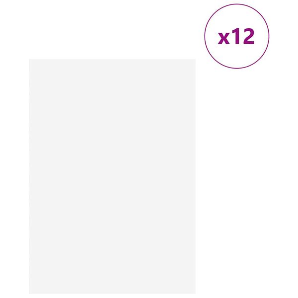 vidaXL Dekorační panely 12 pcs Bílá 21 x 30 x 0.3 cm Kompozitní dřevo