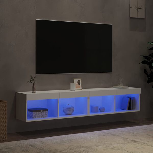 vidaXL TV skříňky s LED osvětlením 2 ks bílé 80 x 30 x 30 cm