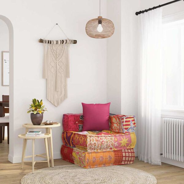 vidaXL Modulární pouf s polštářem patchwork textil