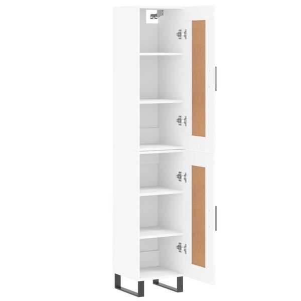 vidaXL Skř&iacute;ň highboard b&iacute;l&aacute; 34,5 x 34 x 180 cm kompozitn&iacute; dřevo