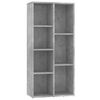 vidaXL Knihovna betonově &scaron;ed&aacute; 50 x 25 x 106 cm dřevotř&iacute;ska