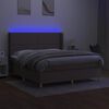 vidaXL Box spring postel s matrac&iacute; a LED taupe 160x200 cm textil