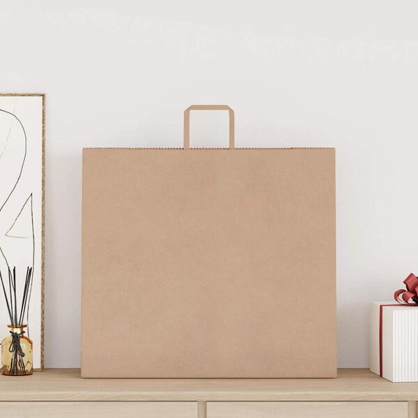 vidaXL Pap&iacute;rov&eacute; ta&scaron;ky 50 ks s uchy hněd&eacute; 54x15x49 cm