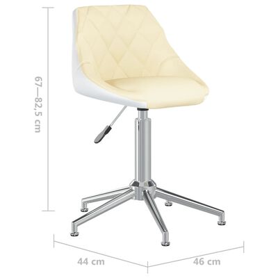 vidaXL Otočné jídelní židle 2 ks krémovo-bílé umělá kůže
