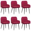 vidaXL J&iacute;deln&iacute; židle 6 pcs Samet V&iacute;no Červen&eacute; 59 x 59,5 x 90 cm