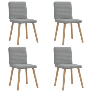 vidaXL J&iacute;deln&iacute; židle 4 ks světle &scaron;ed&eacute; textil