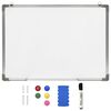 vidaXL B&iacute;l&aacute; magnetick&aacute; tabule st&iacute;rateln&aacute; za sucha 70 x 50 cm ocel