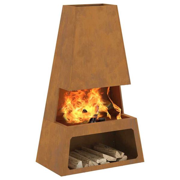 vidaXL Ohniště Hnědá 60 x 35 x 100 cm Ocel