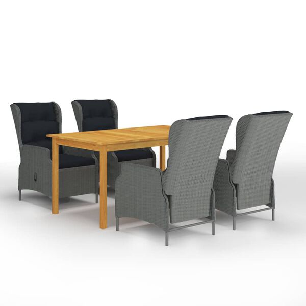 vidaXL 5dílný zahradní jídelní set světle šedý