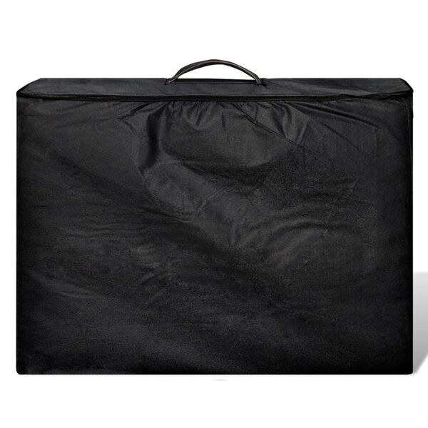 vidaXL Černý skládací masážní stůl se 2 zónami a dřevěným rámem