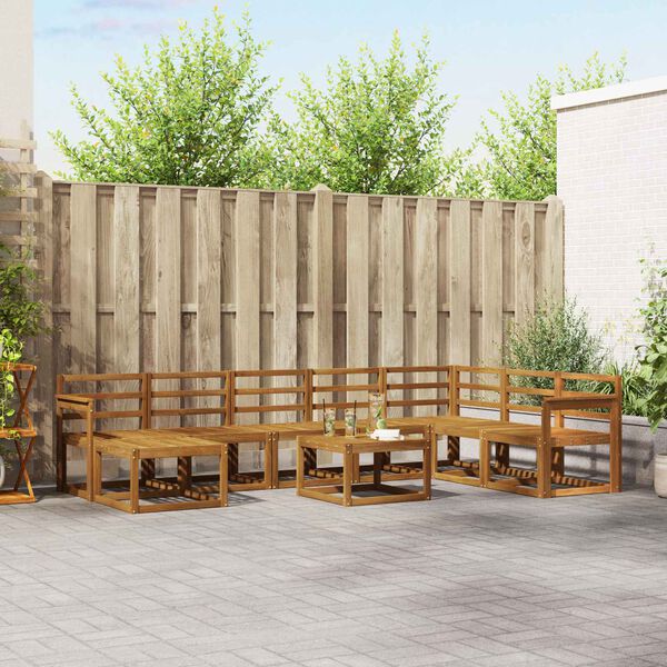 vidaXL Venkovn&iacute; pohovkov&aacute; souprava 9 pcs Př&iacute;rodn&iacute;