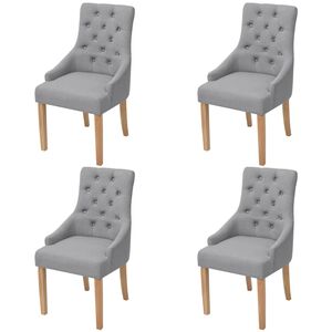vidaXL J&iacute;deln&iacute; židle 4 ks světle &scaron;ed&eacute; textil