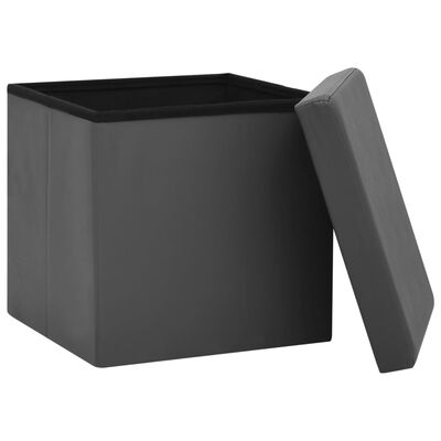 vidaXL Skládací úložná stolička šedá PVC