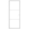 vidaXL Interi&eacute;rov&eacute; dveře 83 x 201,5 cm b&iacute;l&eacute; ESG sklo a hlin&iacute;k