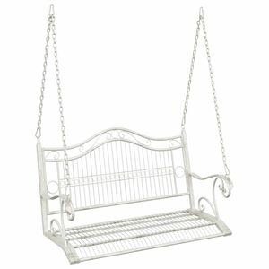 vidaXL Houpac&iacute; lavička Ocel 115 x 61 x 63 cm Antick&aacute; b&iacute;l&aacute;