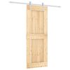vidaXL Posuvn&eacute; dveře Př&iacute;rodn&iacute; a b&iacute;l&aacute; 80 x 210 cm Masivn&iacute; borov&eacute; dřevo