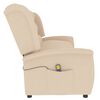 vidaXL 3místné masážní polohovací křeslo krémové textil