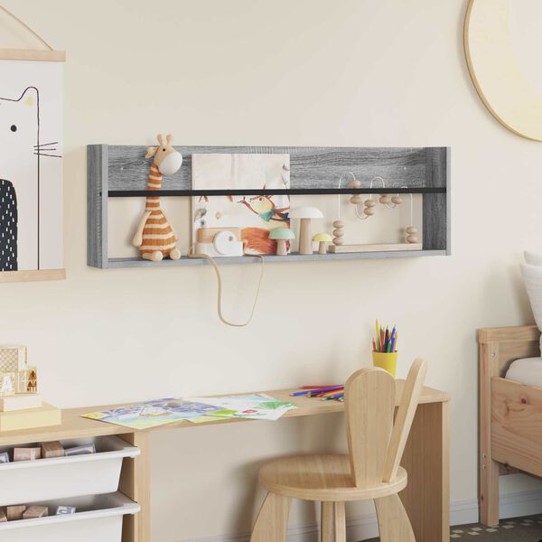 vidaXL Reg&aacute;l na časopisy &Scaron;ed&aacute; Sonoma 100 x 12 x 30 cm kompozitn&iacute; dřevo