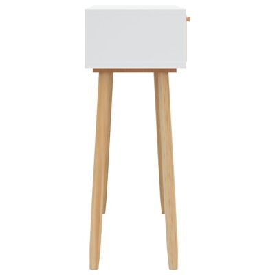 vidaXL Konzolový stolek bílý 80 x 30 x 75 cm borovice a přírodní ratan