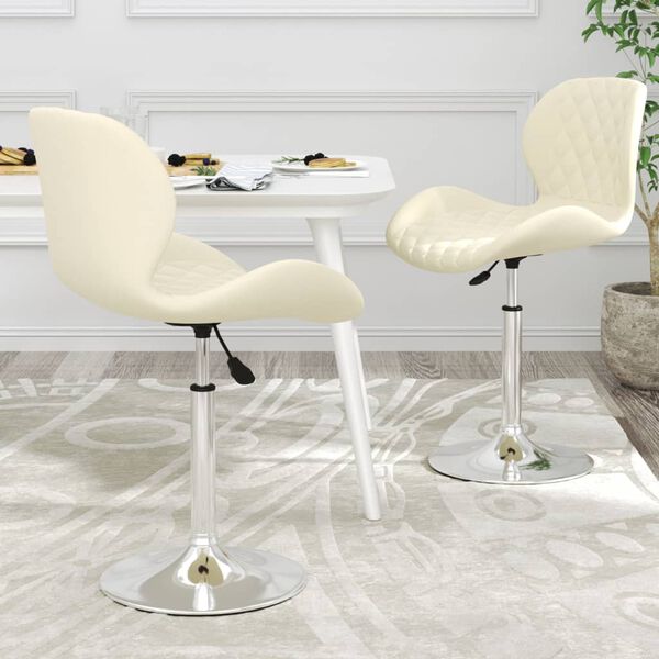 vidaXL Otočn&eacute; j&iacute;deln&iacute; židle 2 ks kr&eacute;mov&eacute; samet