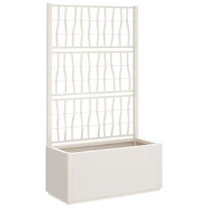 vidaXL Zahradn&iacute; truhl&iacute;k s trel&aacute;ž&iacute; b&iacute;l&yacute; 80 x 36 x 140 cm PP