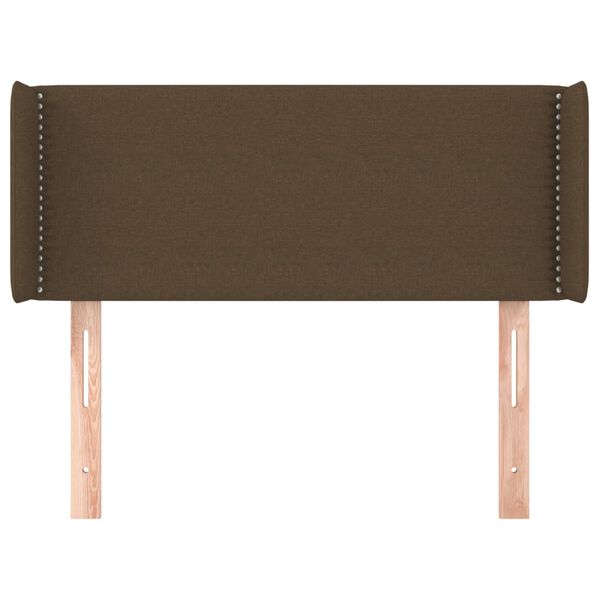 vidaXL Čelo postele typu u&scaron;&aacute;k tmavě hněd&eacute; 103x16x78/88 cm textil