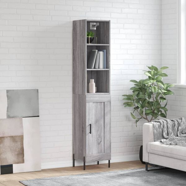 vidaXL Skř&iacute;ň highboard &scaron;ed&aacute; sonoma 34,5 x 34 x 180 cm kompozitn&iacute; dřevo