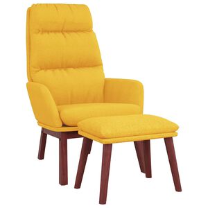 vidaXL Relaxačn&iacute; křeslo se stoličkou hořčicově žlut&eacute; textil