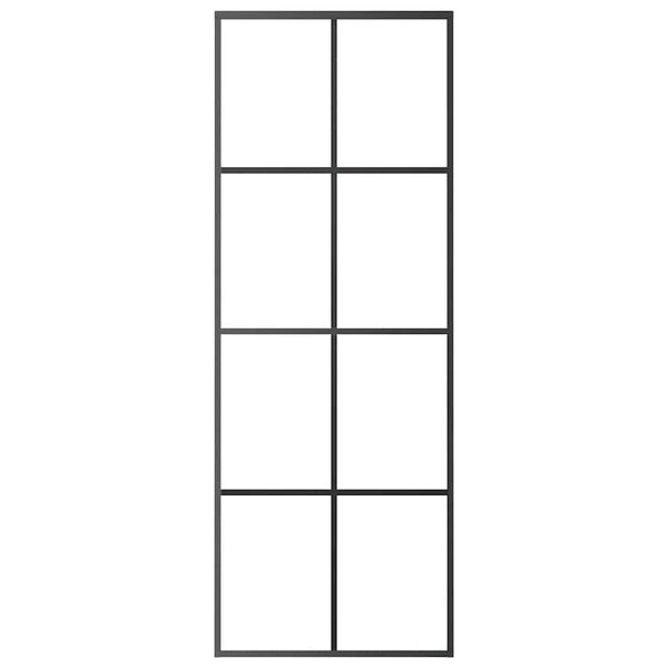 vidaXL Posuvn&eacute; dveře hlin&iacute;k a ESG sklo 76 x 205 cm čern&eacute;