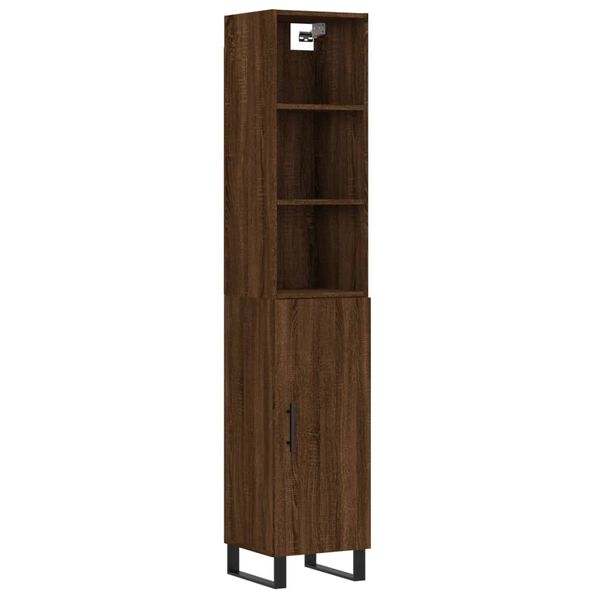 vidaXL Skř&iacute;ň highboard hněd&yacute; dub 34,5 x 34 x 180 cm kompozitn&iacute; dřevo