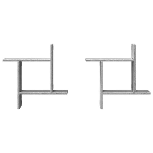 vidaXL N&aacute;stěnn&eacute; police 2 ks &scaron;ed&eacute; sonoma 50x12x50 cm kompozitn&iacute; dřevo