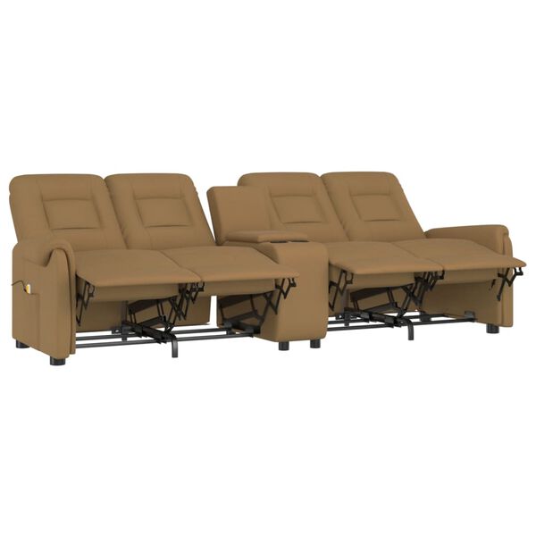 vidaXL 4místné masážní polohovací křeslo s držákem nápojů taupe