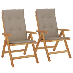 vidaXL Skl&aacute;dac&iacute; polohovac&iacute; křesla s pol&scaron;t&aacute;ři 2 ks, masivn&iacute; teak
