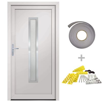 vidaXL Vchodové dveře bílé 88 x 200 cm PVC