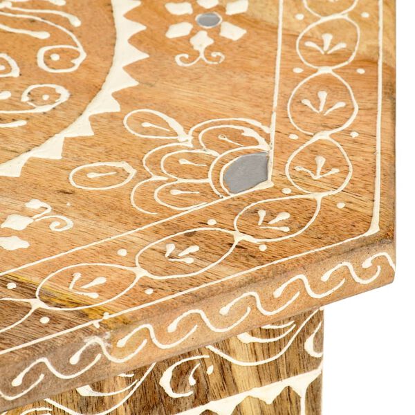 vidaXL Ručně malovan&yacute; odkl&aacute;dac&iacute; stolek 38x33x42 cm masivn&iacute; mangovn&iacute;k