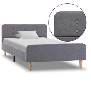 vidaXL R&aacute;m postele světle &scaron;ed&yacute; textil 90 x 200 cm