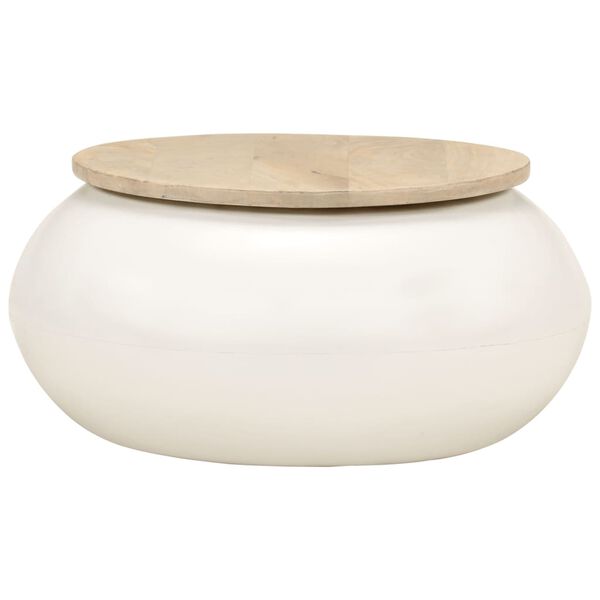 vidaXL Konferenční stolek bílý 51x51x27 cm masivní mangovníkové dřevo