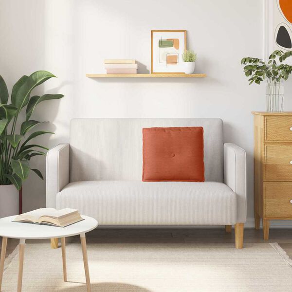 vidaXL Polštář na záda Červená oranžová 50 x 45 cm Žebrovaná látka