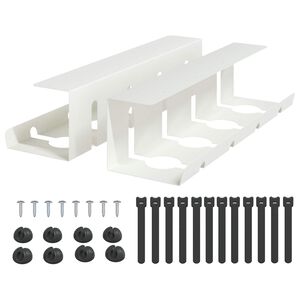 vidaXL Tray na kabely pod stolem 2 ks B&iacute;l&aacute; 43 x 12 x 10 cm Ocel