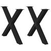 vidaXL Nohy k j&iacute;deln&iacute;mu stolu ve tvaru X, 2 ks, čern&eacute;, 90 x (72-73) cm, ocel