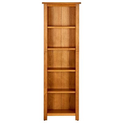 vidaXL Knihovna s 5 policemi 45 x 22 x 140 cm masivní dubové dřevo