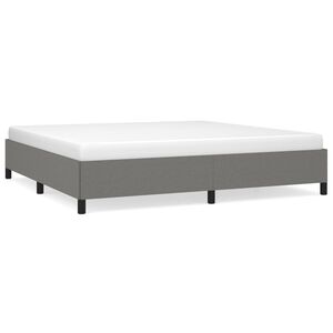 vidaXL R&aacute;m postele bez matrace tmavě &scaron;ed&yacute; 200 x 200 cm textil