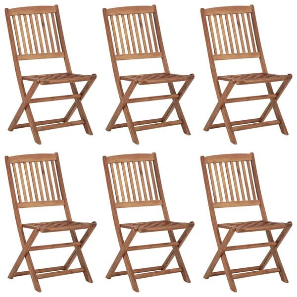 vidaXL Skl&aacute;dac&iacute; zahradn&iacute; židle s podu&scaron;kami 6 ks masivn&iacute; ak&aacute;ciov&eacute; dřevo