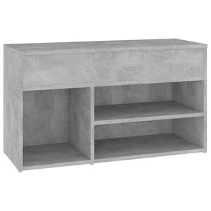 vidaXL Lavice s botn&iacute;kem betonově &scaron;ed&aacute; 80x30x45 cm kompozitn&iacute; dřevo