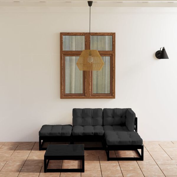 vidaXL 5dílná zahradní sedací souprava s poduškami masivní borovice