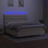 vidaXL Box spring postel s matrac&iacute; a LED kr&eacute;mov&aacute; 180x200 cm textil