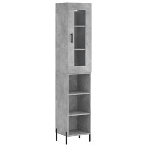 vidaXL Skř&iacute;ň highboard betonově &scaron;ed&aacute; 34,5x34x180 cm kompozitn&iacute; dřevo