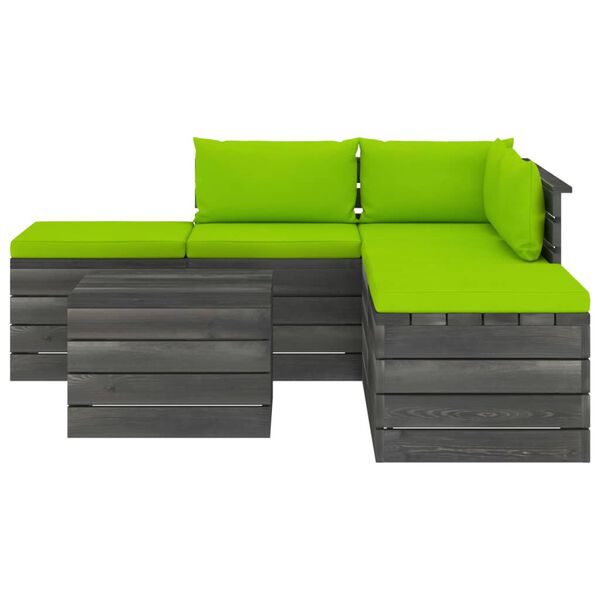 vidaXL 6d&iacute;ln&aacute; zahradn&iacute; sedac&iacute; souprava z palet + podu&scaron;ky borov&eacute; dřevo